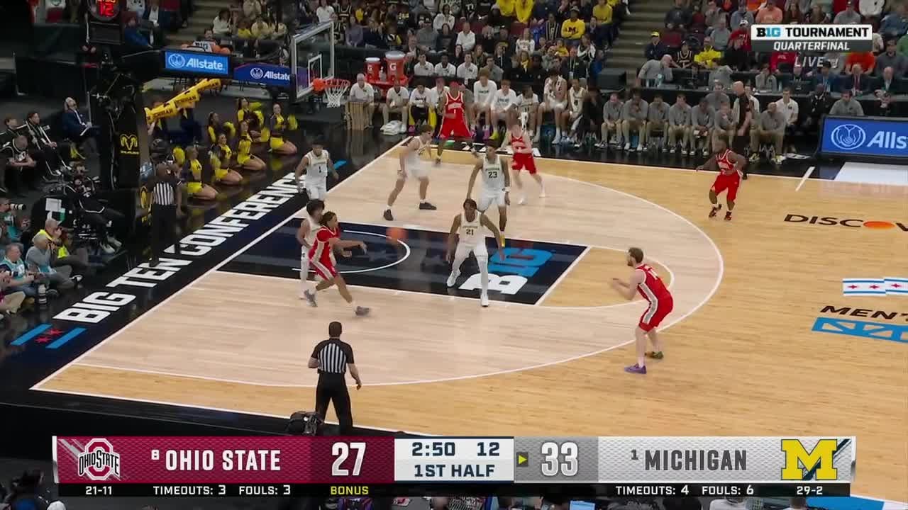 Amare Bynum knocks Down the Three vs. Michigan | 2026 B1G Men's Basketball Tournament