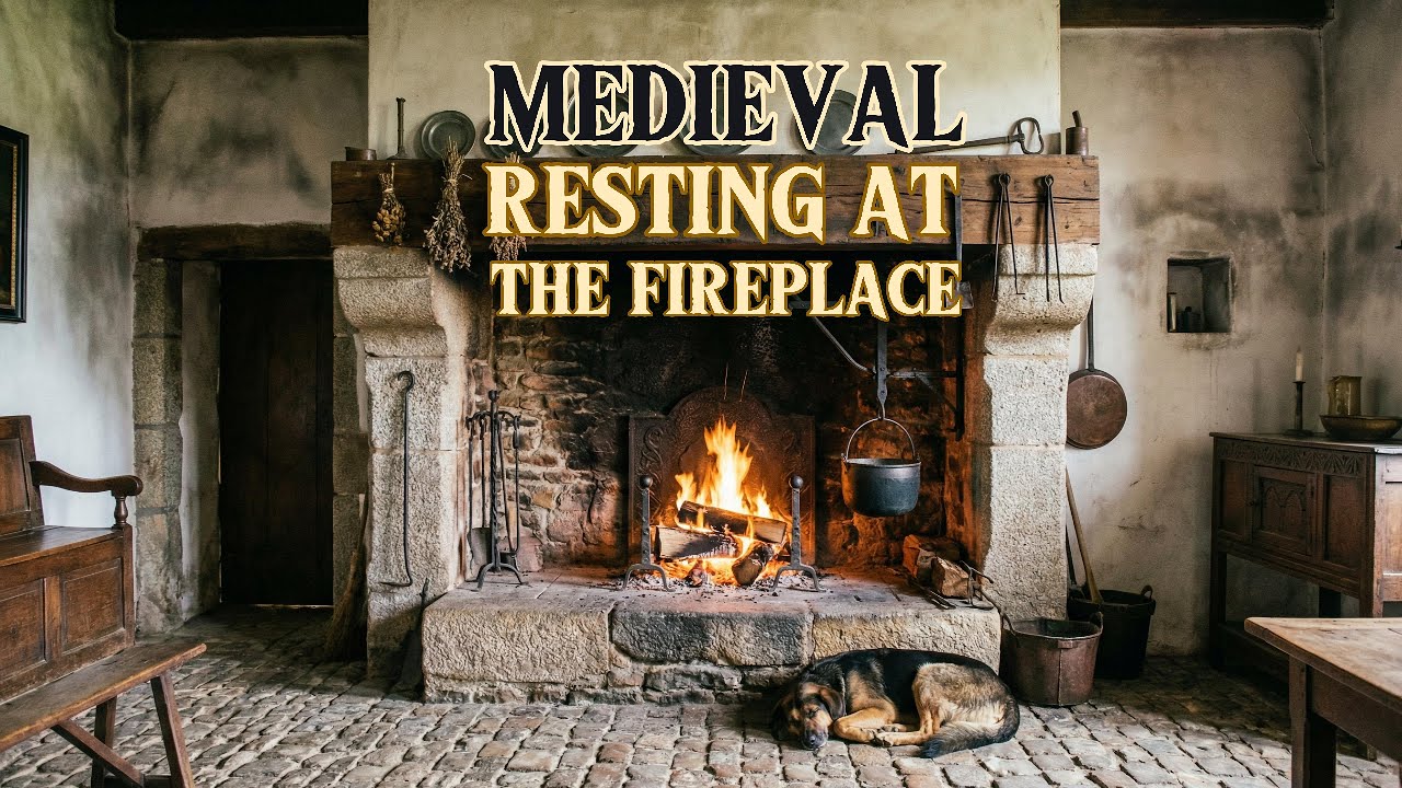 MEDIEVAL - RESTING AT THE FIREPLACE 🎶🔥🎧Calm & Cozy Music for Resting, Soft, Warm & Peaceful Music