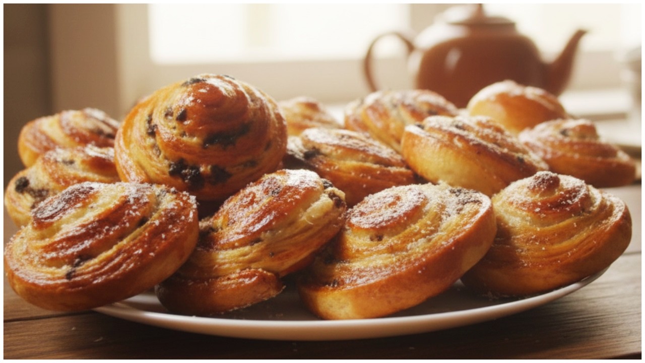 شنيك المحلبات في البيت!🥐بدون عجين مورق وبدون دلك😋 خفيف كيدوب في الفم وبمكونات بسيطة 😍