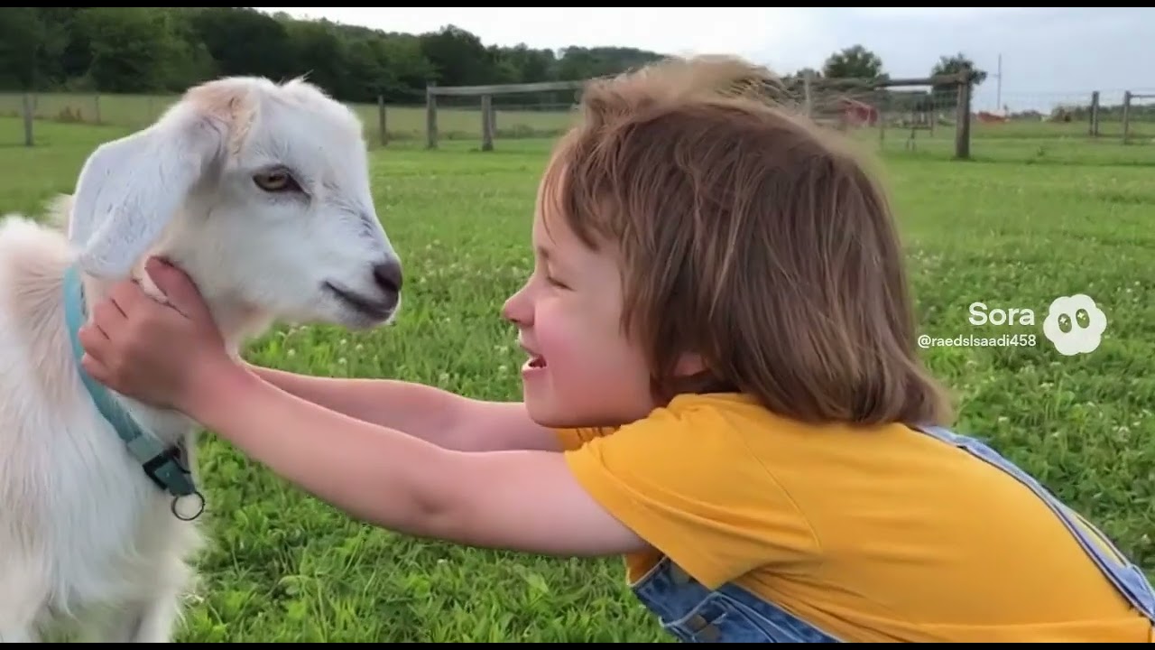 Kid Bites a Baby Goat&rsquo;s Ear 😱🐐 | Goat&rsquo;s Reaction Will Make You Laugh 😂