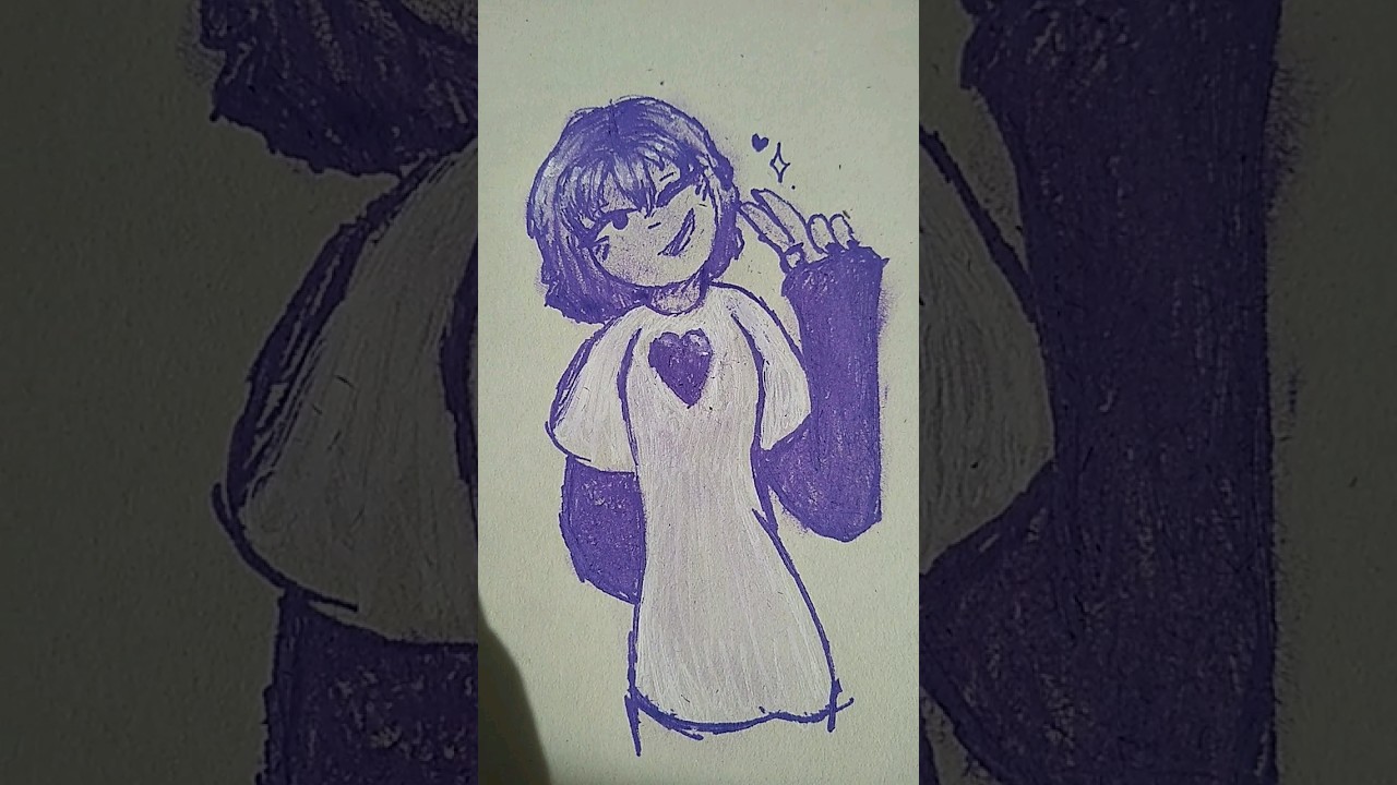 Drawing with a purple pen 💜 #art #drawing