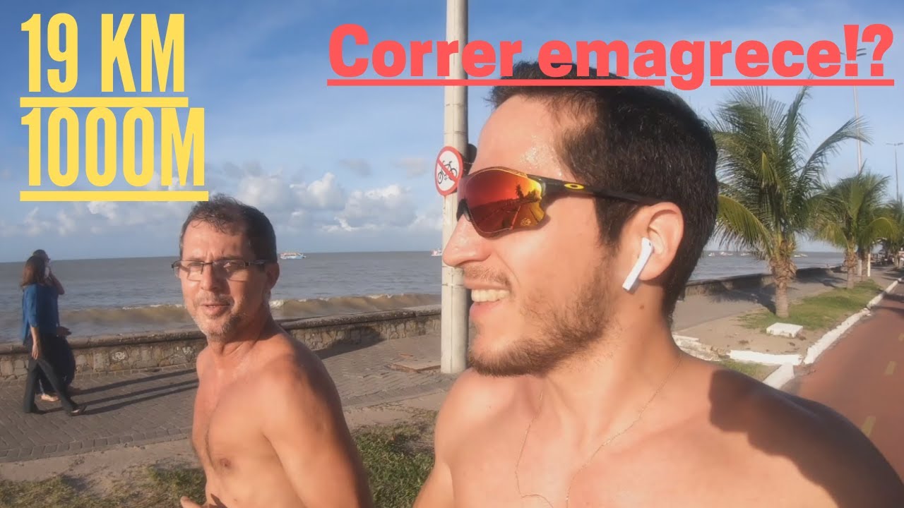 19km corrida+1000m nadando. 