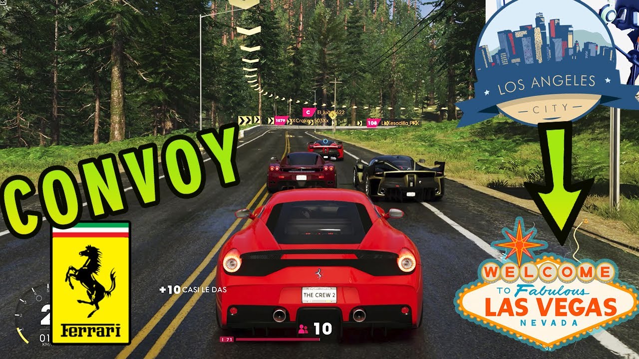 The Crew 2 - Convoy de Los Angeles a Las Vegas en FERRARIS por la carretera!