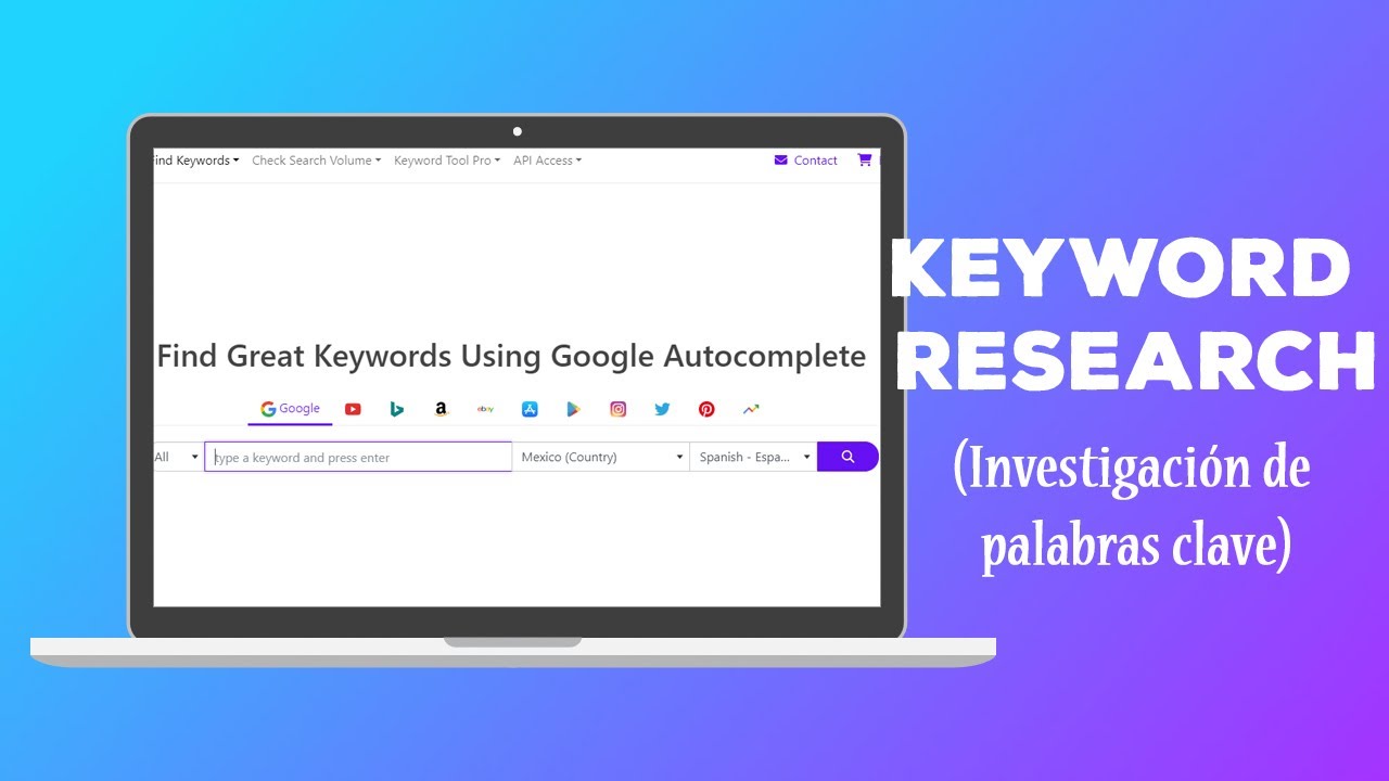 🚀 C&oacute;mo Hacer Keyword Research (Investigaci&oacute;n de Palabras Clave) con Keyword Tool IO 🚀