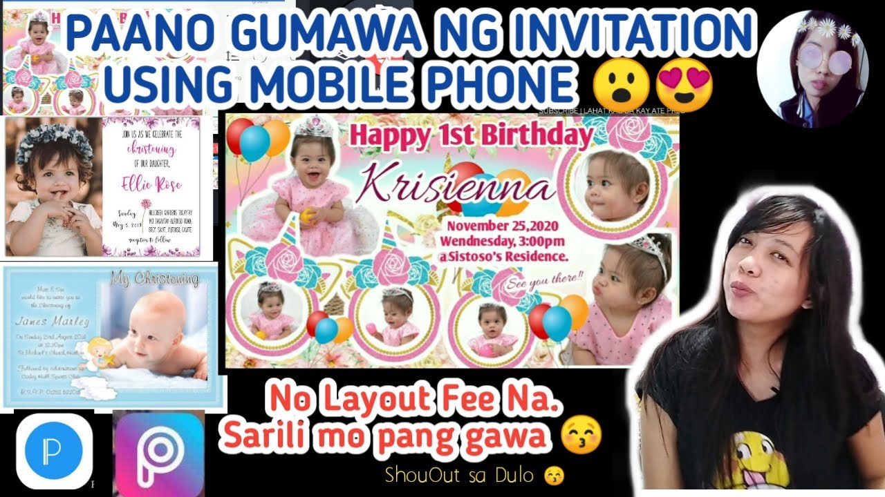 Paano gumawa ng Sariling invitation Using Mobile Phone | Alamin kay ate Pres