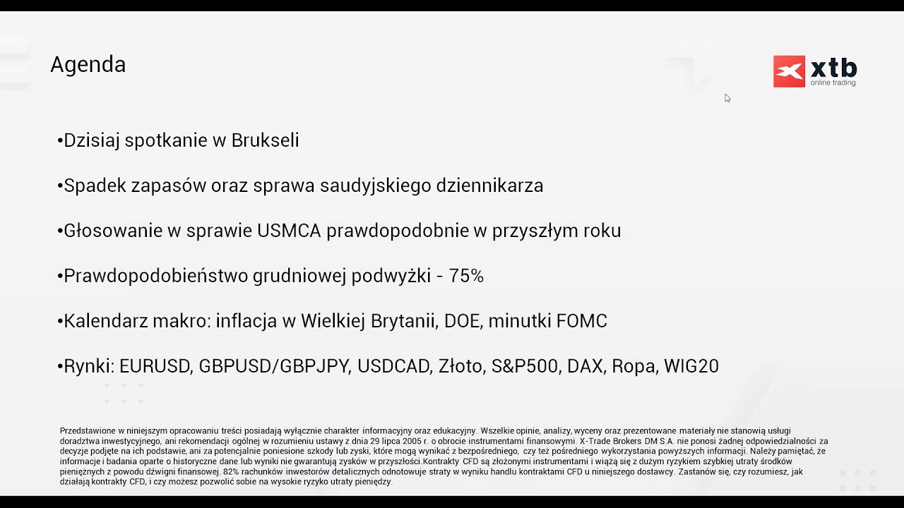 FOMC i Brexit w centrum uwagi - Codzienna analiza rynk&oacute;w 17.10.2018