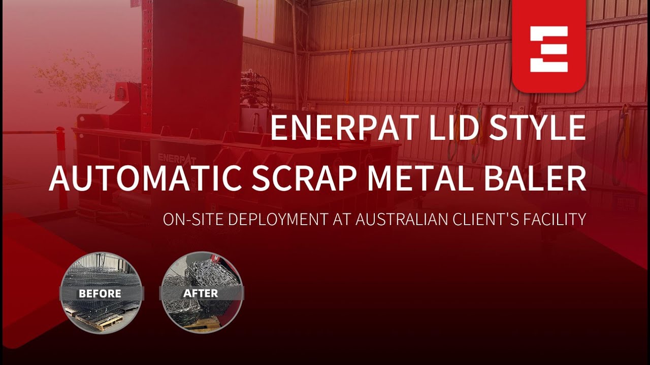 ENERPAT Metal Baler pressing mattress springs in Australia