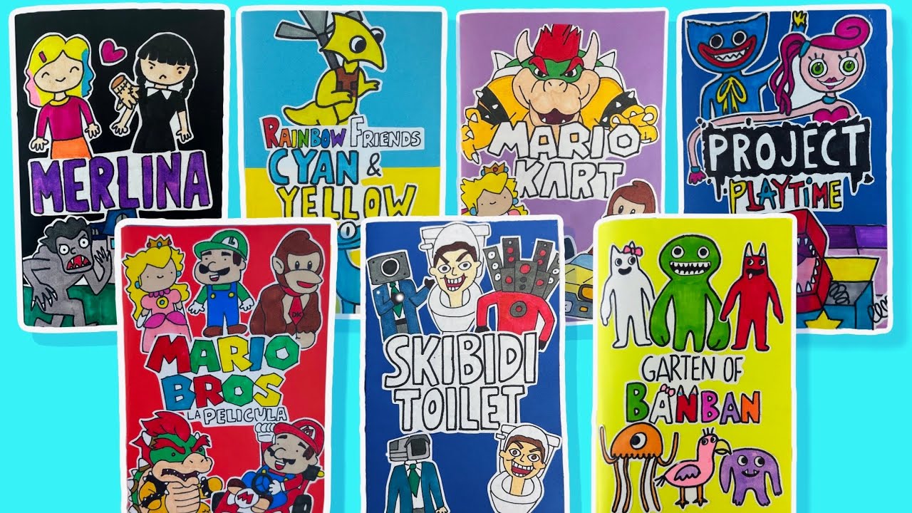 HAZ UN LIBRO PARA JUGAR - Skibidi toilet, Garten of ban ban, Mario Bros y Merlina