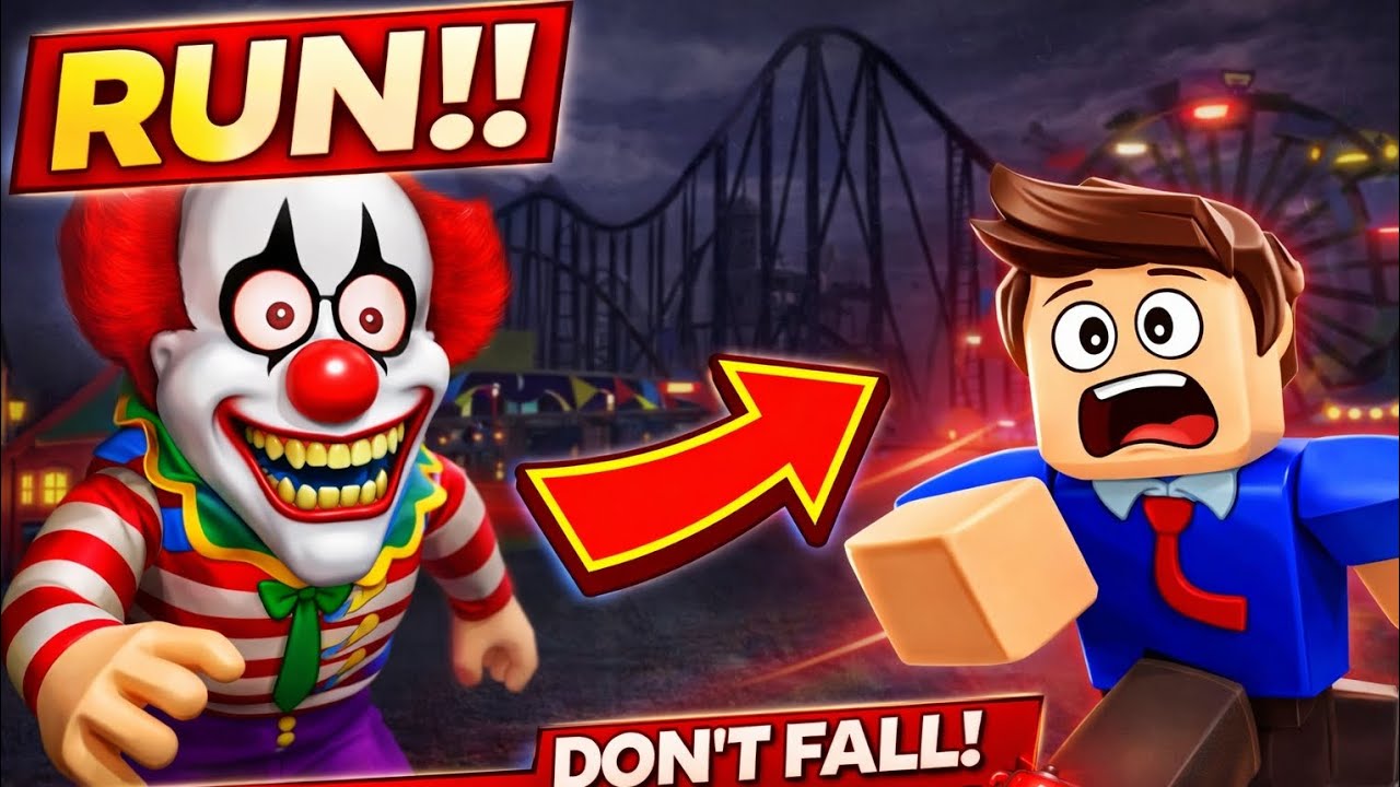 ESCAPE THE EVIL CLOWN! 😱 Roblox Carnival Breakout #roblox #shorts 