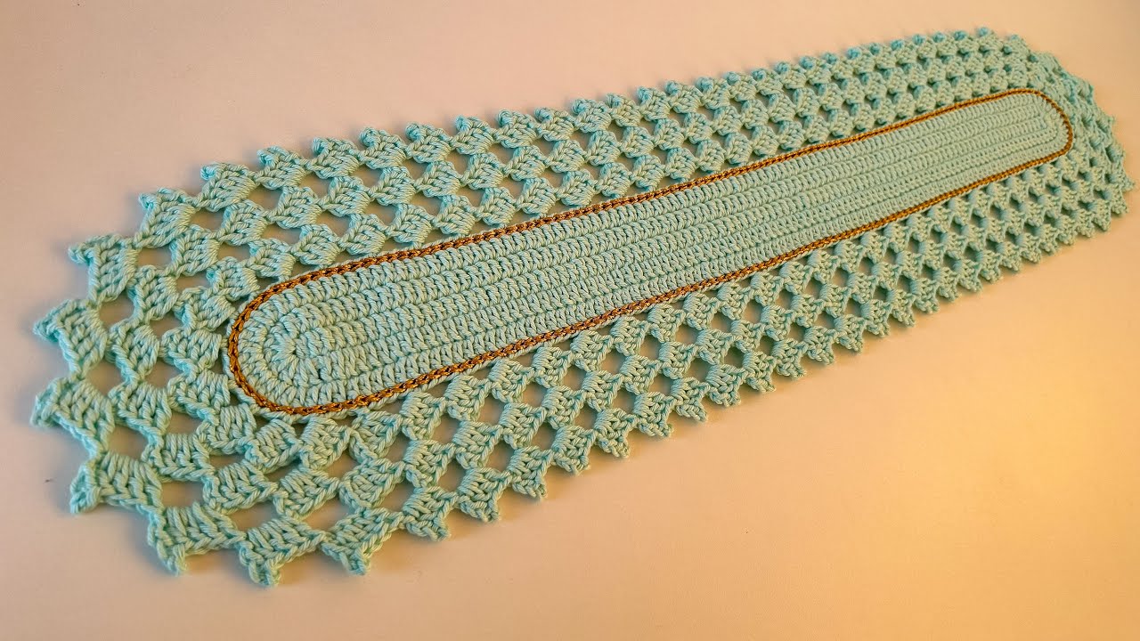 Trilho de mesa de crochê passo a Passo Helvia / caminho de mesa / Crochet table runner step by step