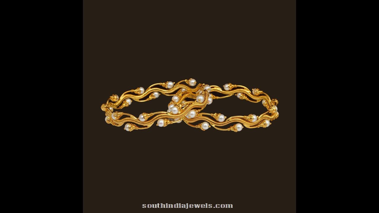 EPISODE=456 22k Gold Designer Pearl Bangle Designs