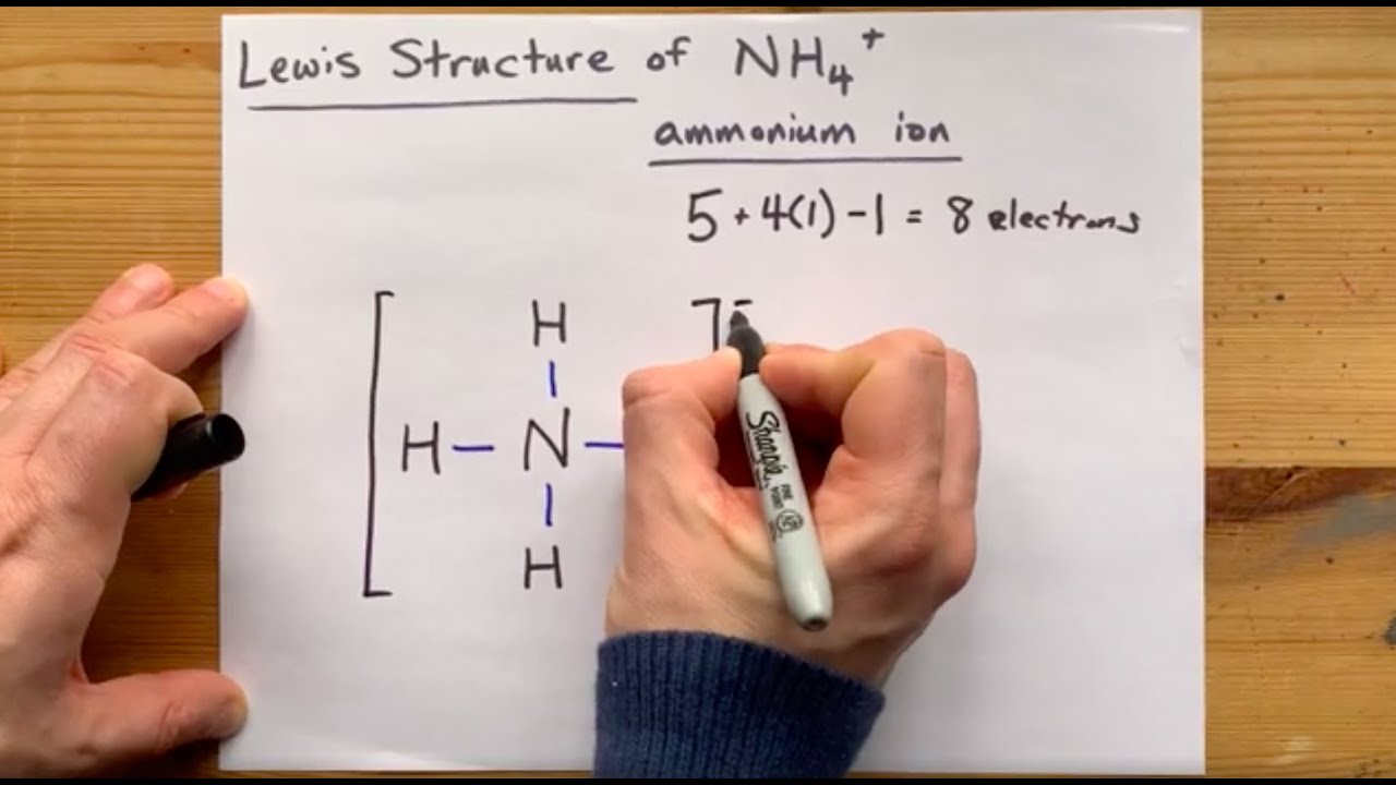 Структура Льюиса NH4+, иона аммония