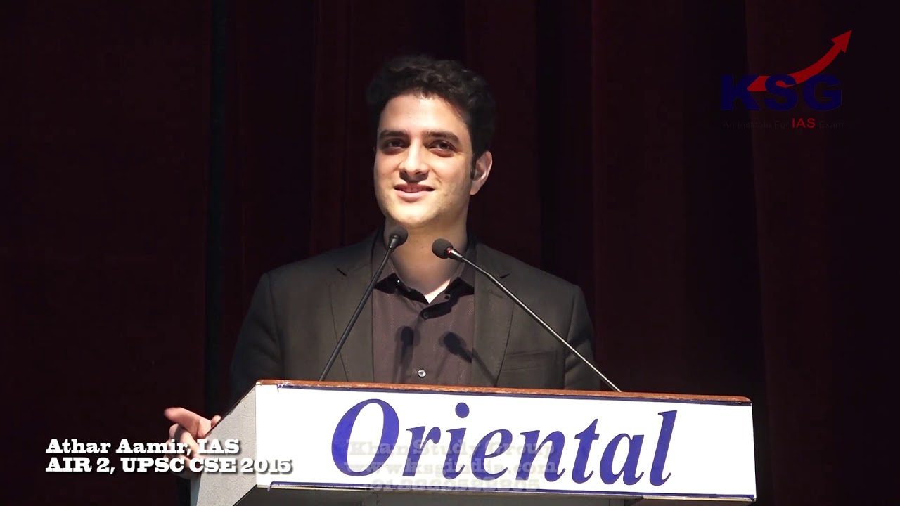 Athar Aamir, IAS, AIR 2 UPSC CSE 15, Oriental College, Bhopal, Seminar, October 2019, KSG India