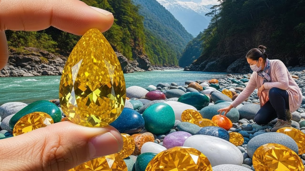 A terrible drought caused the lake to disappear rapidly. Crystals appeared.
