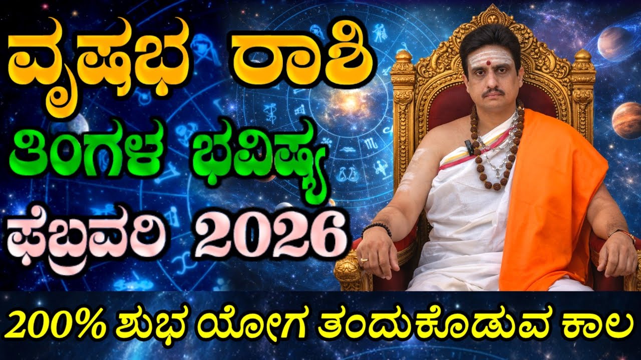 Vrishabha rashi bhavishya february 2026 | ಫೆಬ್ರವರಿ ತಿಂಗಳ ವೃಷಭ ರಾಶಿ ಭವಿಷ್ಯ | 200% ಭರ್ಜರಿ ಲಾಭದ ತಿಂಗಳು
