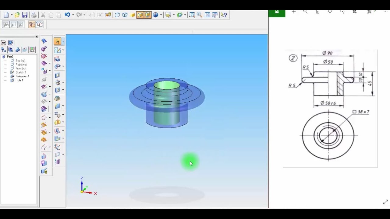 Screw Jack Part02 Nut Solid Edge V20 (Kannada)