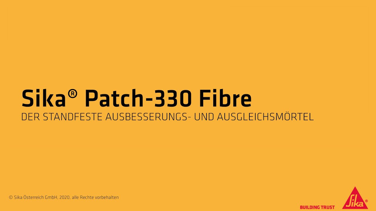 Sika® Patch-330 Fibre - Der standfeste Ausbesserungs- und Ausgleichsmörtel
