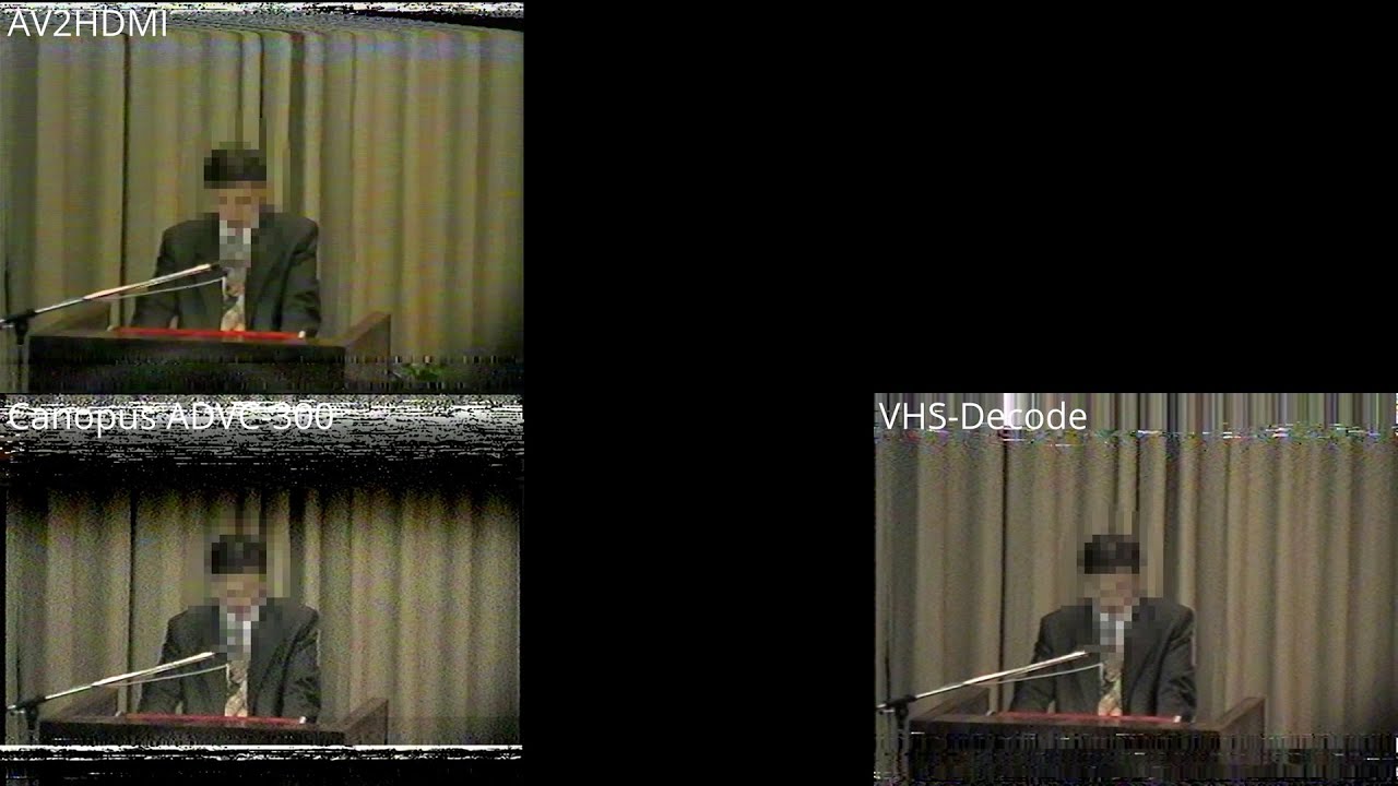 VHS-Decode vs Canopus ADVC-300 vs AV2HDMI TBC comparison (ver. 2)