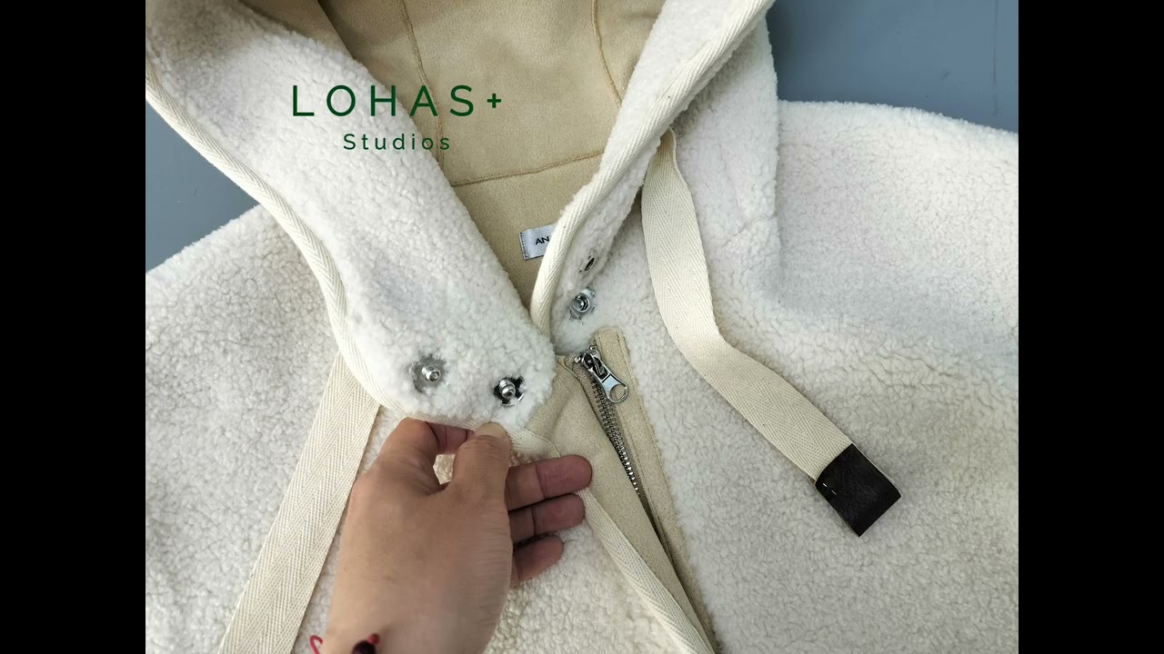 Fine Faux Teddy Coat with Hood100%Polyester--Premium Clothing Maker@lohasstudios Can do small orders