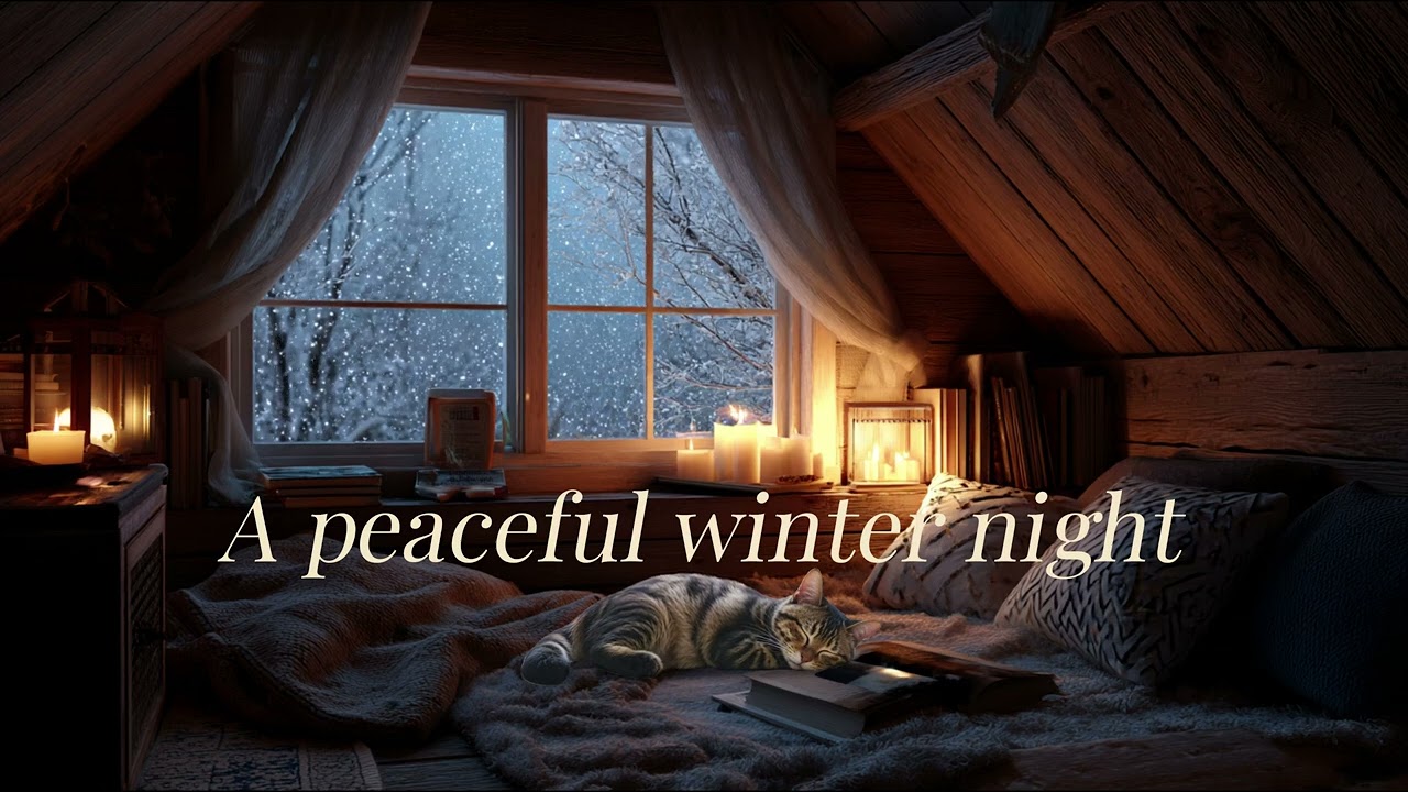 🔥 15 Minutes of Pure Cozy Silence ❄️ Snowy Night Window & Candlelight