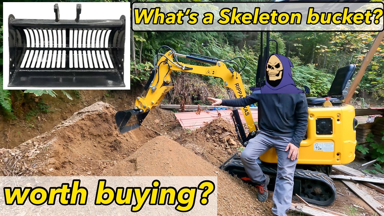 Is a Skeleton Rock bucket worth buying? Removing rocks from your garden #miniexcavator #dirtwork