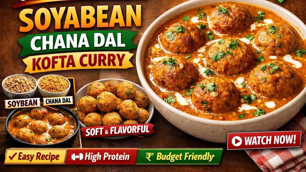 Protein-rich Soyabean & Chana Dal Kofta Curry 😋Healthy, tasty aur ghar jaisa desi flavours 