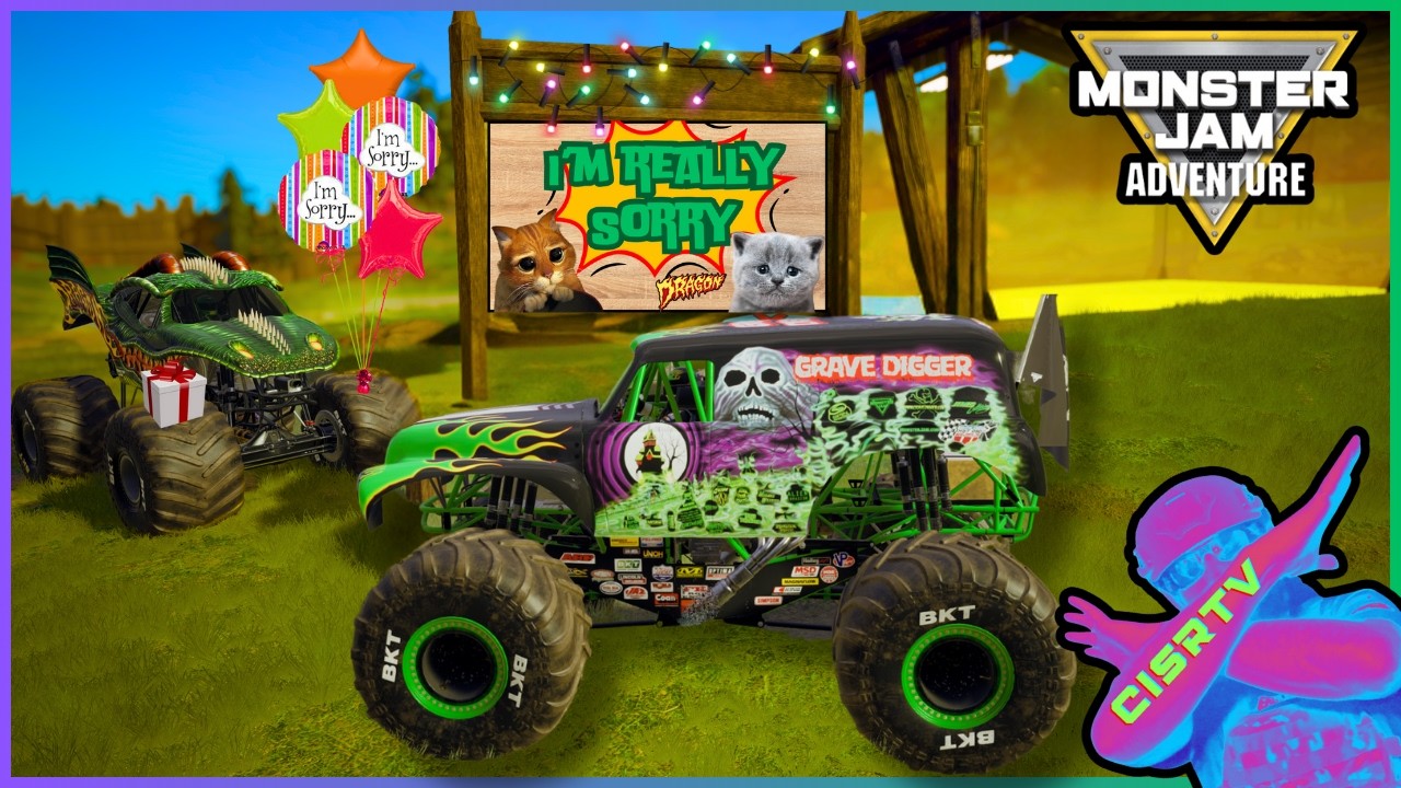 Monster Jam ADVENTURE | Trust is Earned | GRAVE DIGGER Decides if DRAGON Can Join the Team | Ep 24