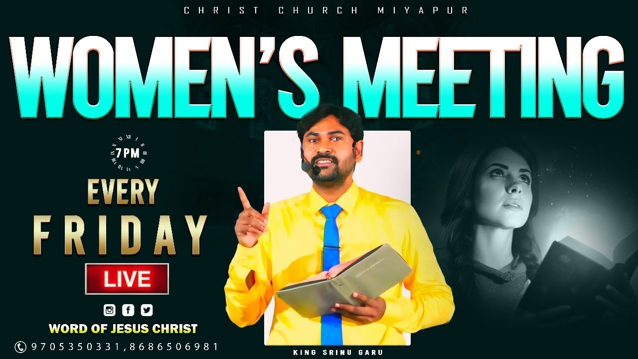 🔴#live BIBLE CLASS - CHRIST CHURCH MIYAPUR || KING SRINU GARU , CBT PRINCIPAL