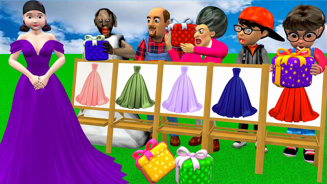 Scary Teacher 3D vs Squid Game Birthday Gift Beautiful or Faulty Dress & Dressing Room Challenge