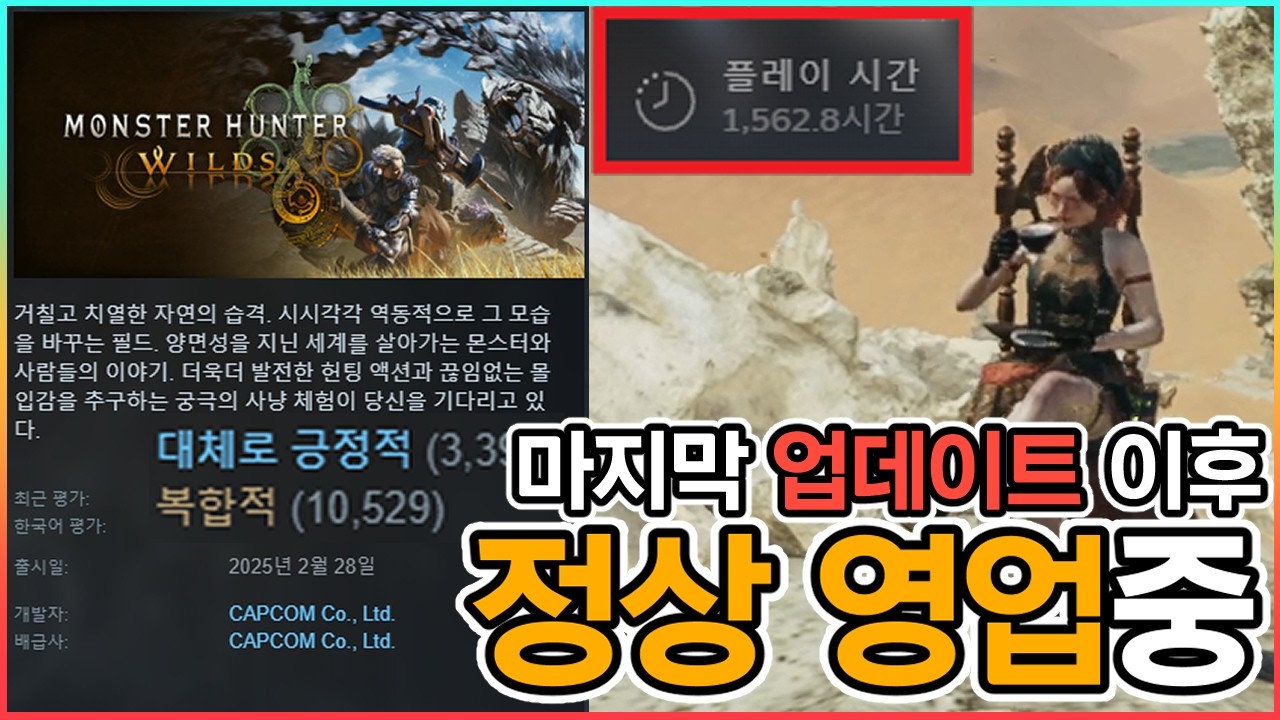 🔥마지막 업데이트 이후 와일즈는 과연 어떤 상황일까?! 1500시간 유저의 후기│몬스터헌터 와일즈