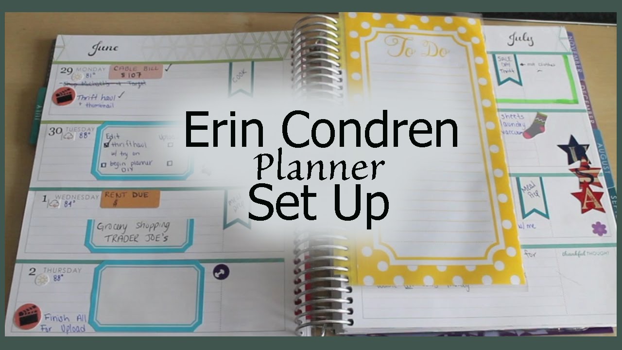 Erin Condren Planner Set Up | How I Organize | Horizontal