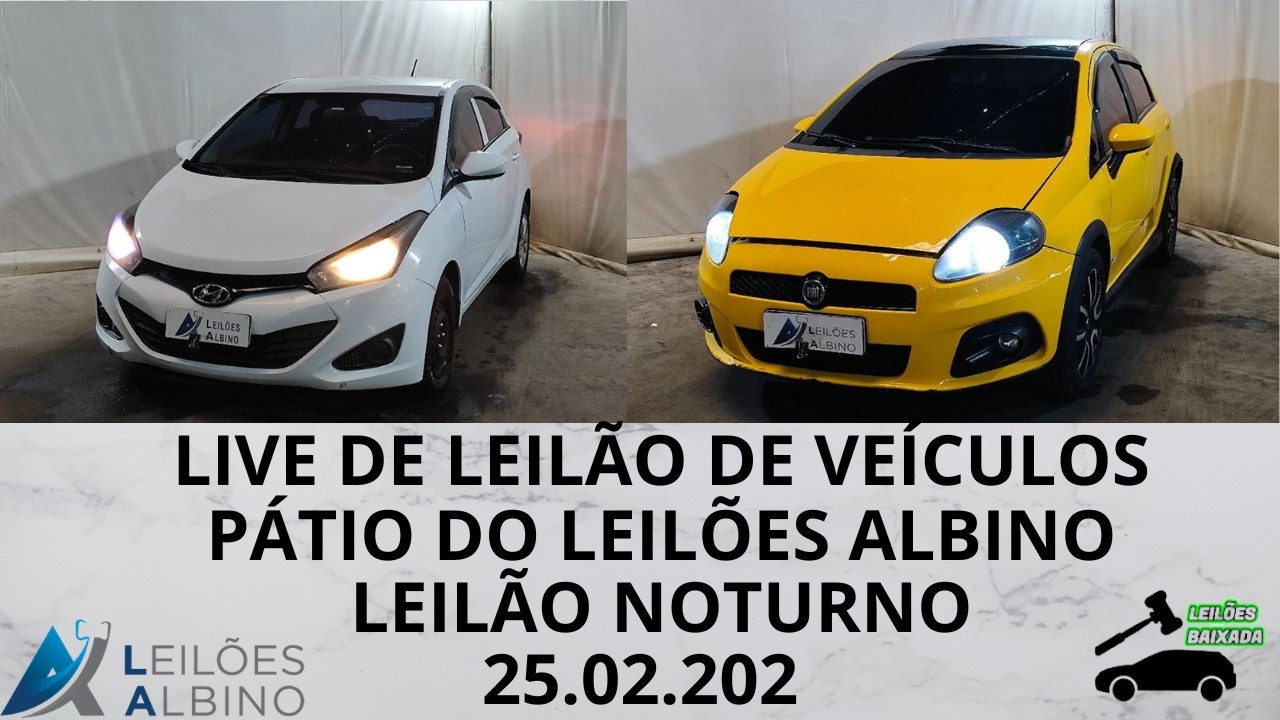 LIVE DE LEILÃO DE VEÍCULOS NO PÁTIO DO LEILÕES ALBINO  DIA 25.02.2026