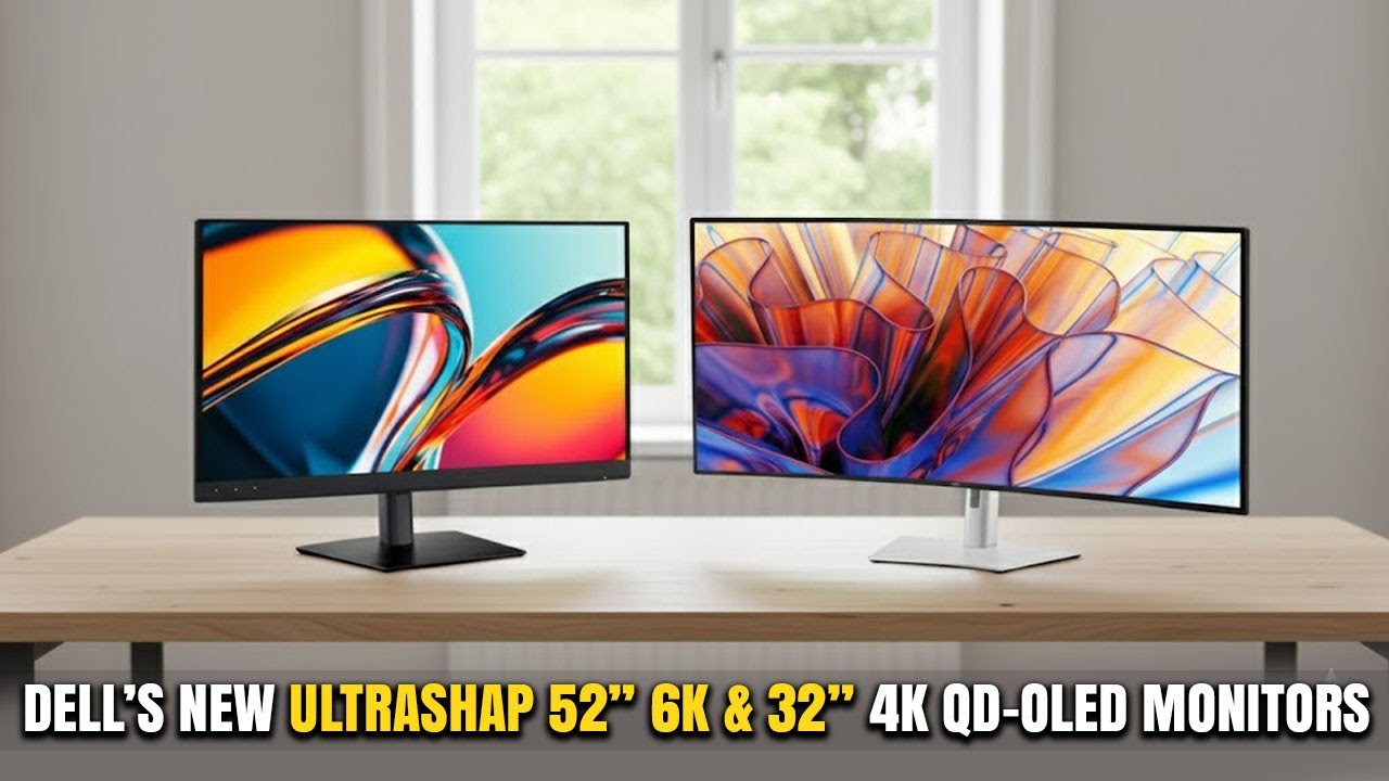 Dell UltraSharp 52" U5226KW 6K Ultra-Wide And UltraSharp U3226Q 32 4K QD-OLED Monitor At CES 2026