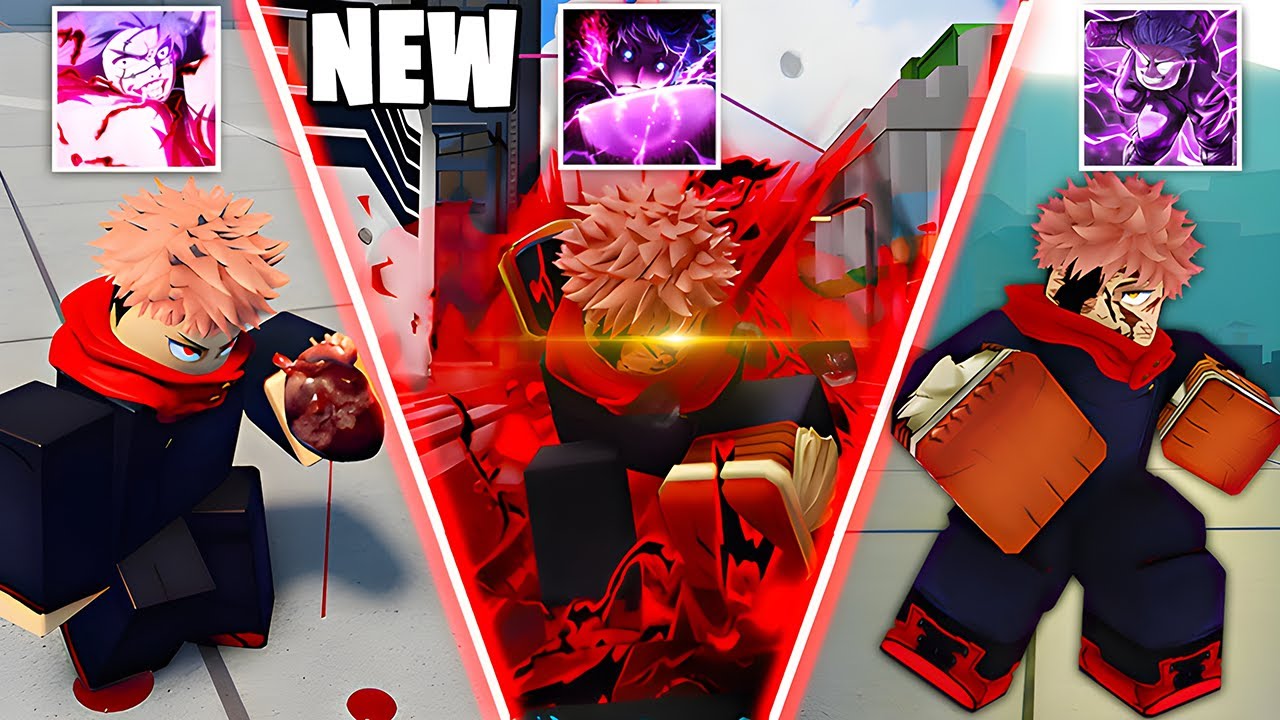 Using YUJI in Different Roblox Jujutsu Kaisen Games
