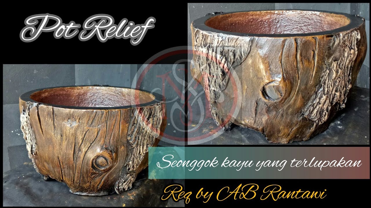 CARA MEMBUAT POT BUNGA //  RELIEF KAYU / #DIY #MSRELIEF