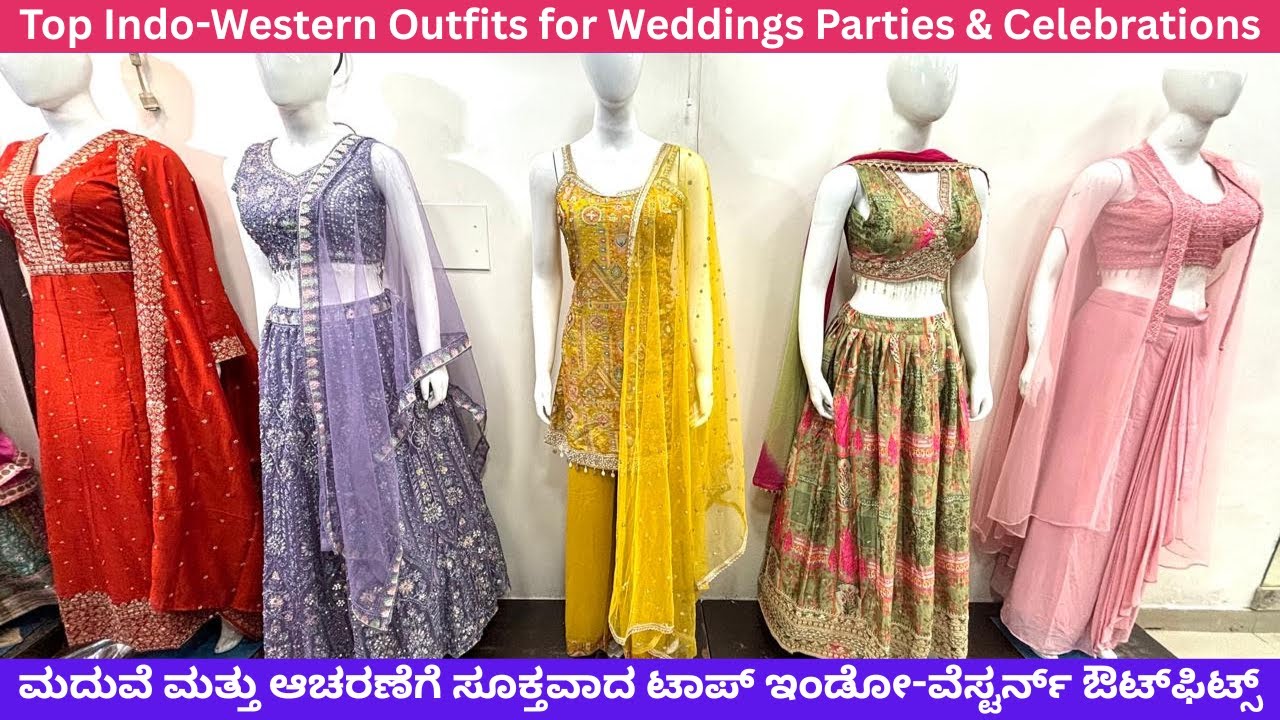 Malleshwaram Bangalore Indo-Western Outfits Crop Top Lehengas Sharara Sets Peplum Palazzo & More