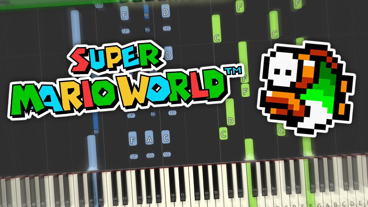 Super Mario World - Swimming Theme Piano Tutorial Synthesia