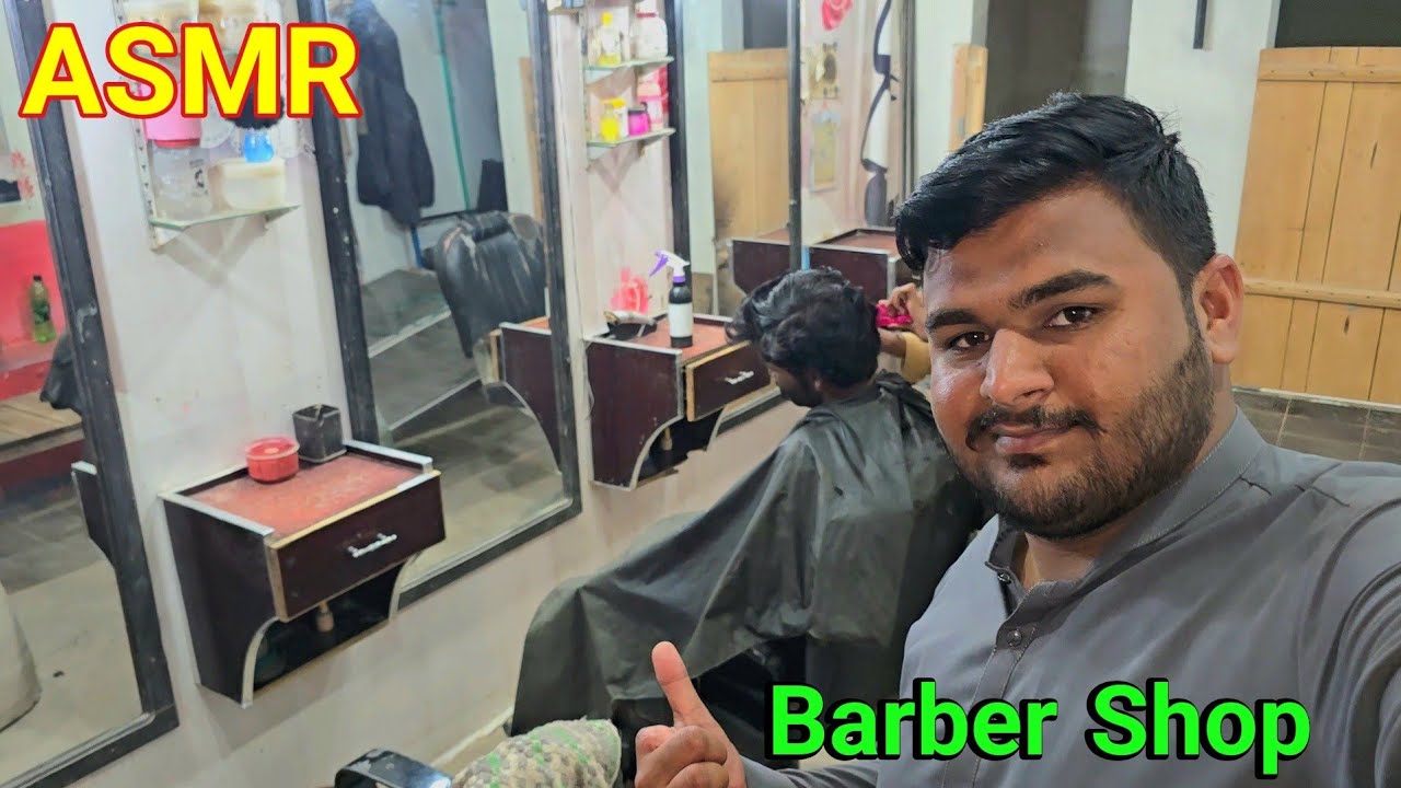 Asmr in my village barber shop 