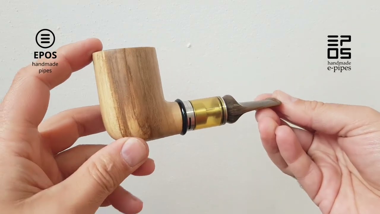 Fine walnut e-pipe in straight billiard style - mechmod handmade by Epos 