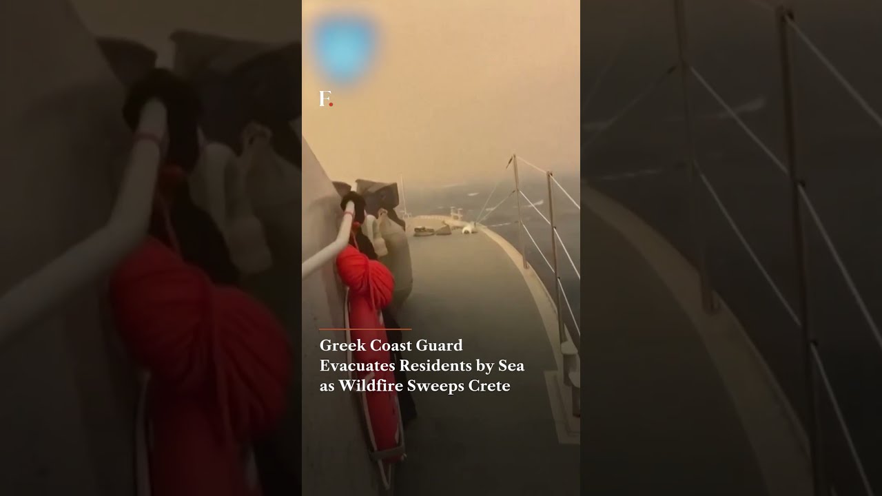 Greek Coast Guard Evacuates Residents by Sea as Wildfire Sweeps Crete | Firstpost News | N18G