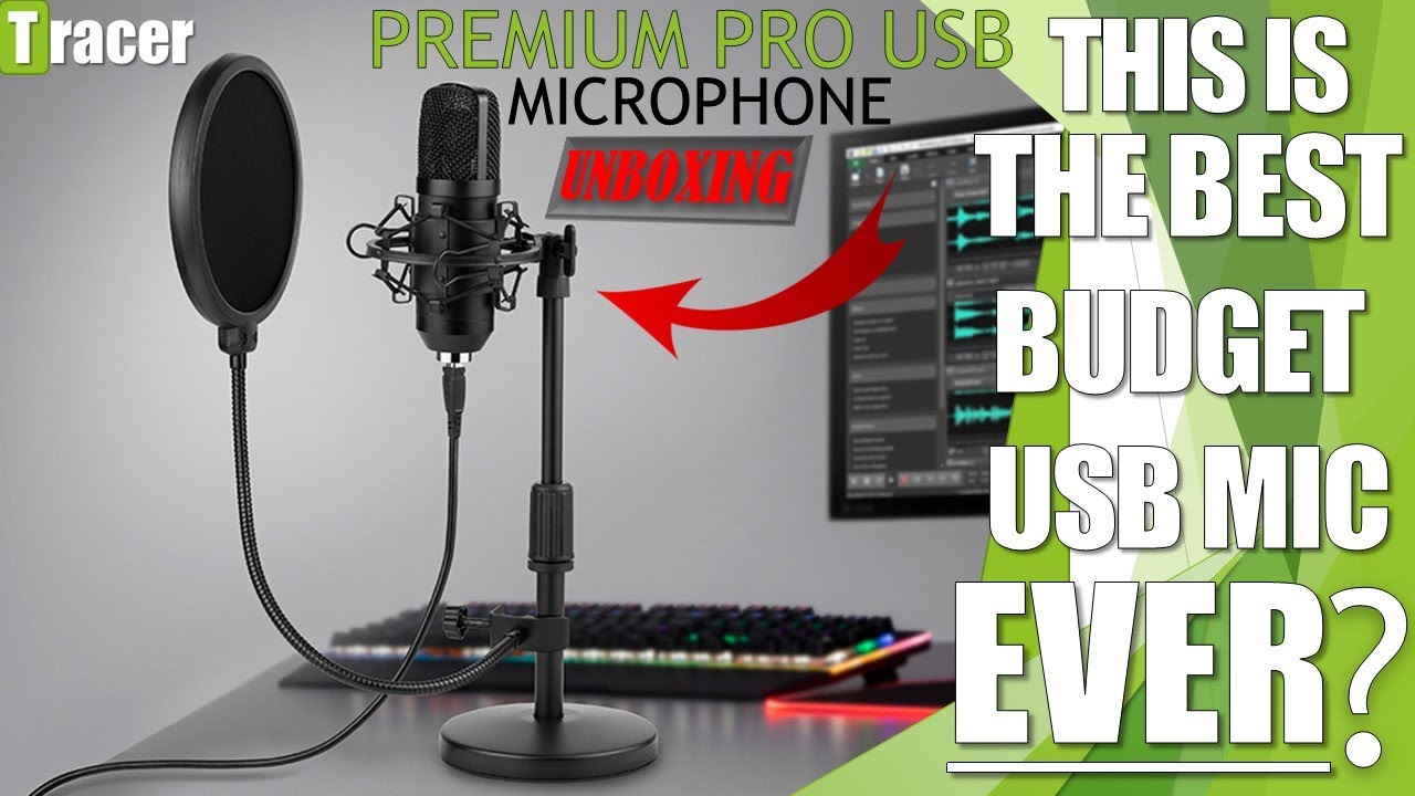 BEST BUDGET USB MIC EVER? - Tracer Premium PRO USB Microphone Set Unboxing