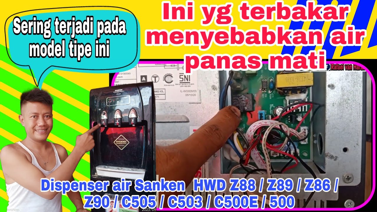 Dispenser Sanken Air Panas Tidak Berfungsi dan Bau Terbakar