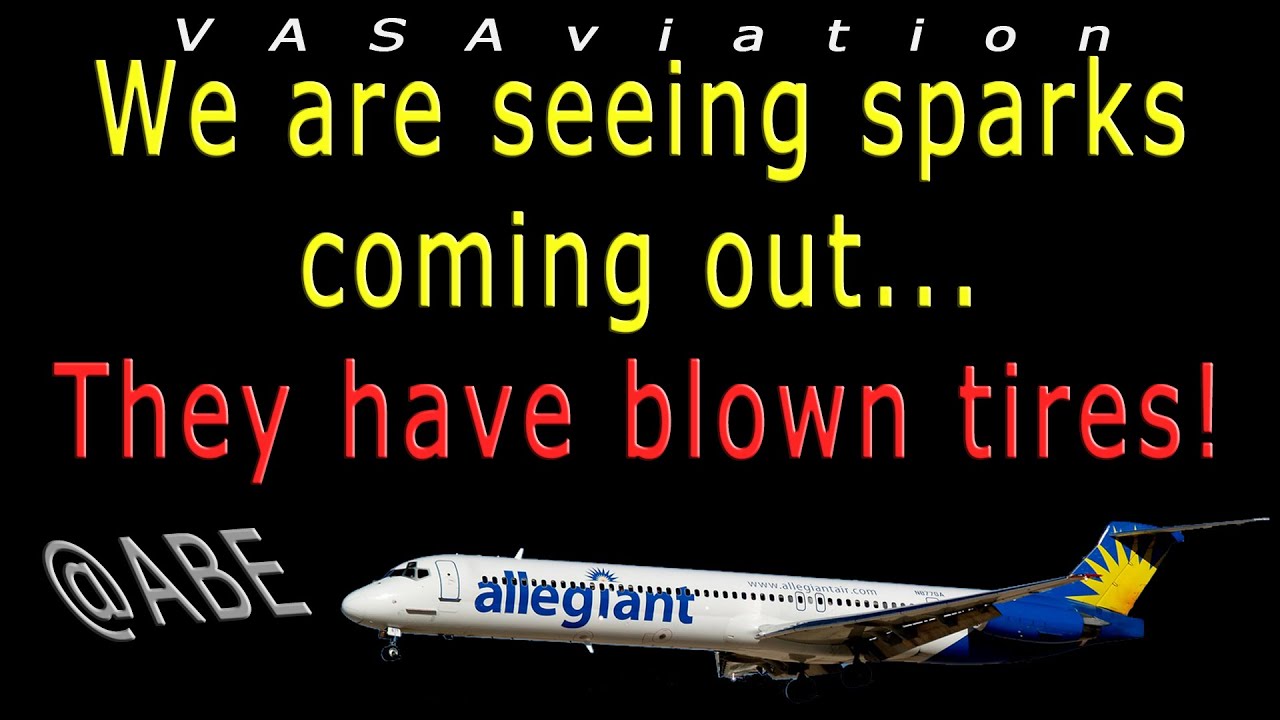 [REAL ATC] Allegiant BLOWN TYRES on landing at Allentown!