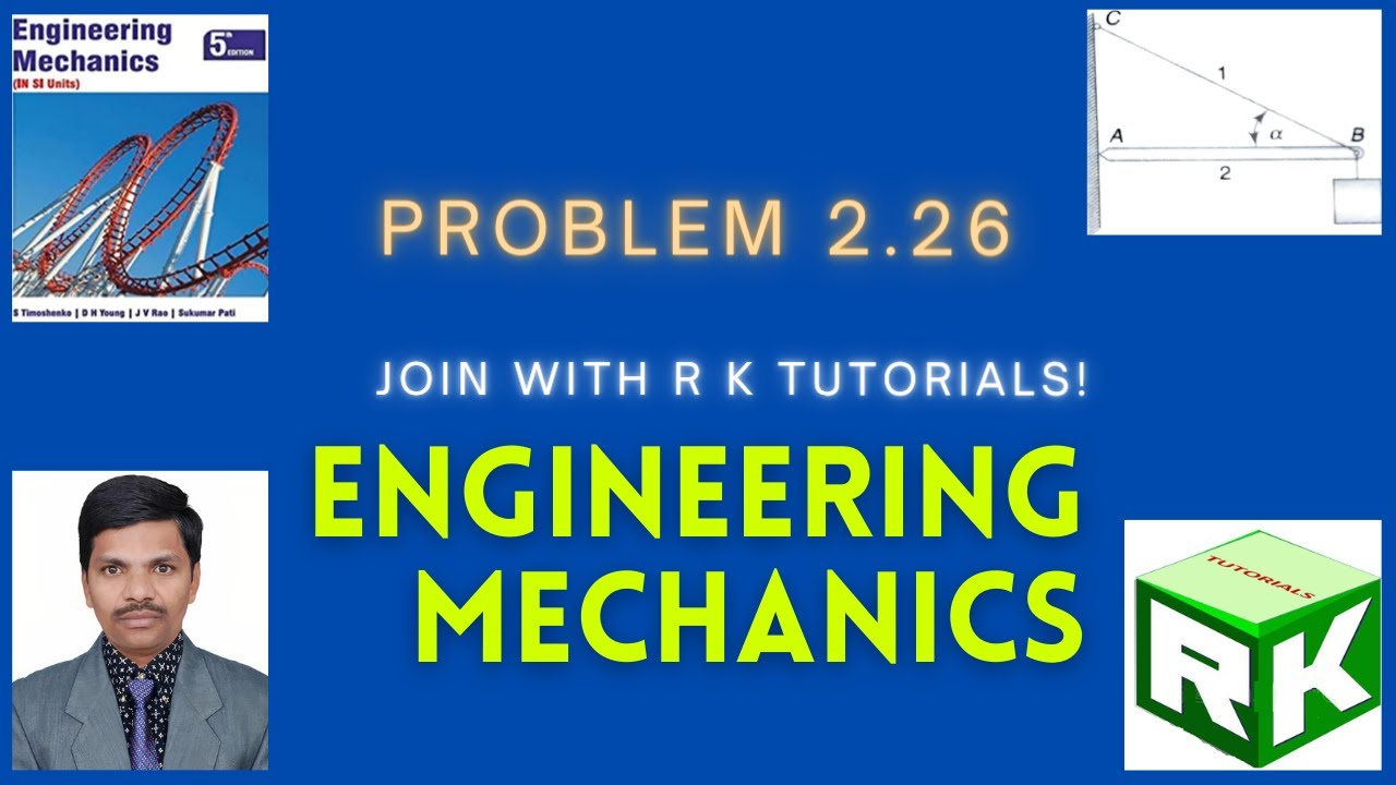 Problem 2.26, Solutions, Engineering Mechanics, Timoshenko, Young, Sine Rule, Lame's Theorem,