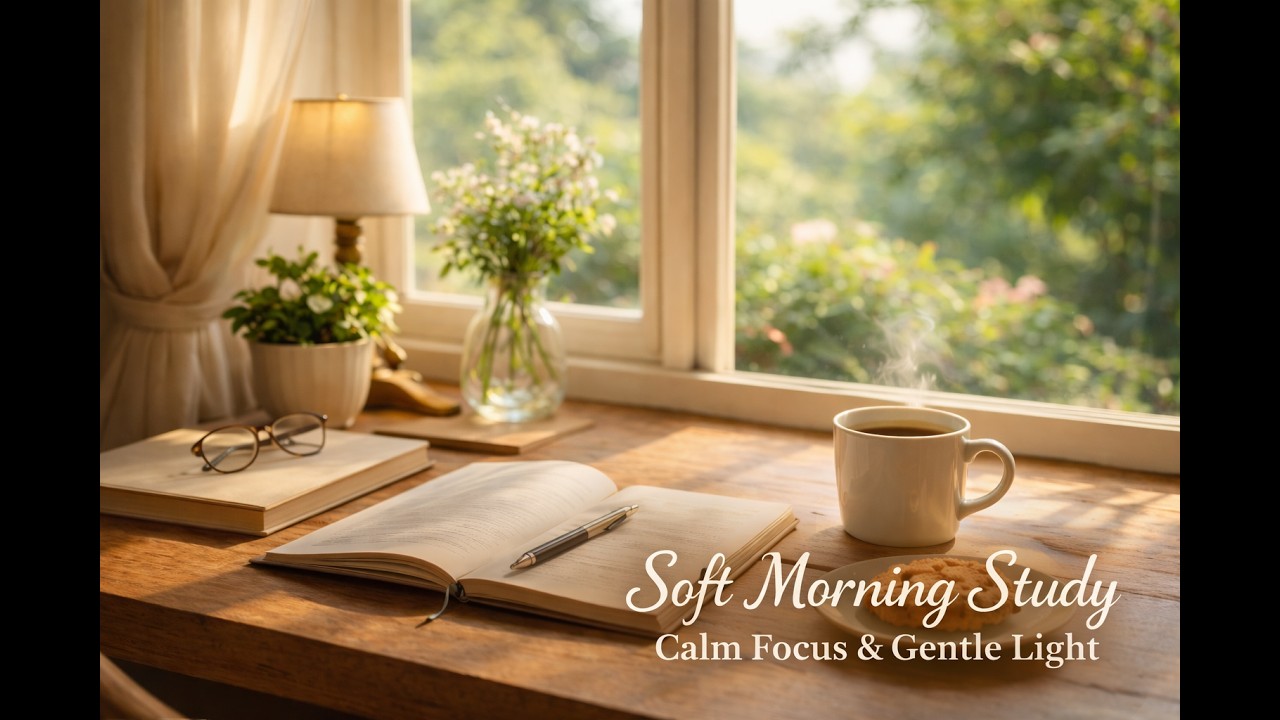 Soft Music for Study Morning | Calm Focus & Gentle Light