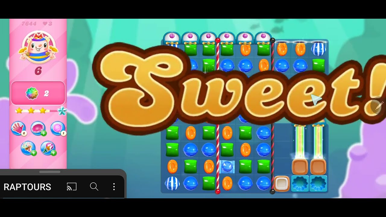 Candy Crush Saga Level 7644 NO BOOSTERS Passed on First Try!