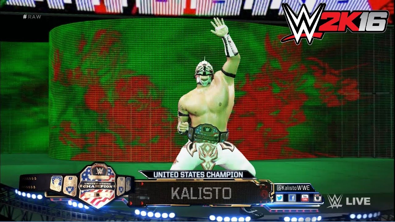 WWE 2k16 - Kalisto vs. The Miz - U.S. Championship: Monday Night Raw | PS4 Gameplay