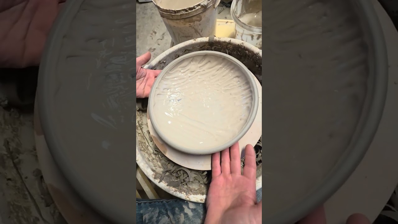 Slip sgraffito stencil decoration