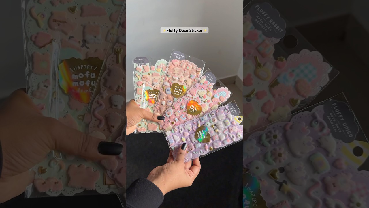 Fluffy Puffy Deco Stickers 🌷🎀✨#stickers #kawaii #cute #puffy #sticker #stationery #stationary