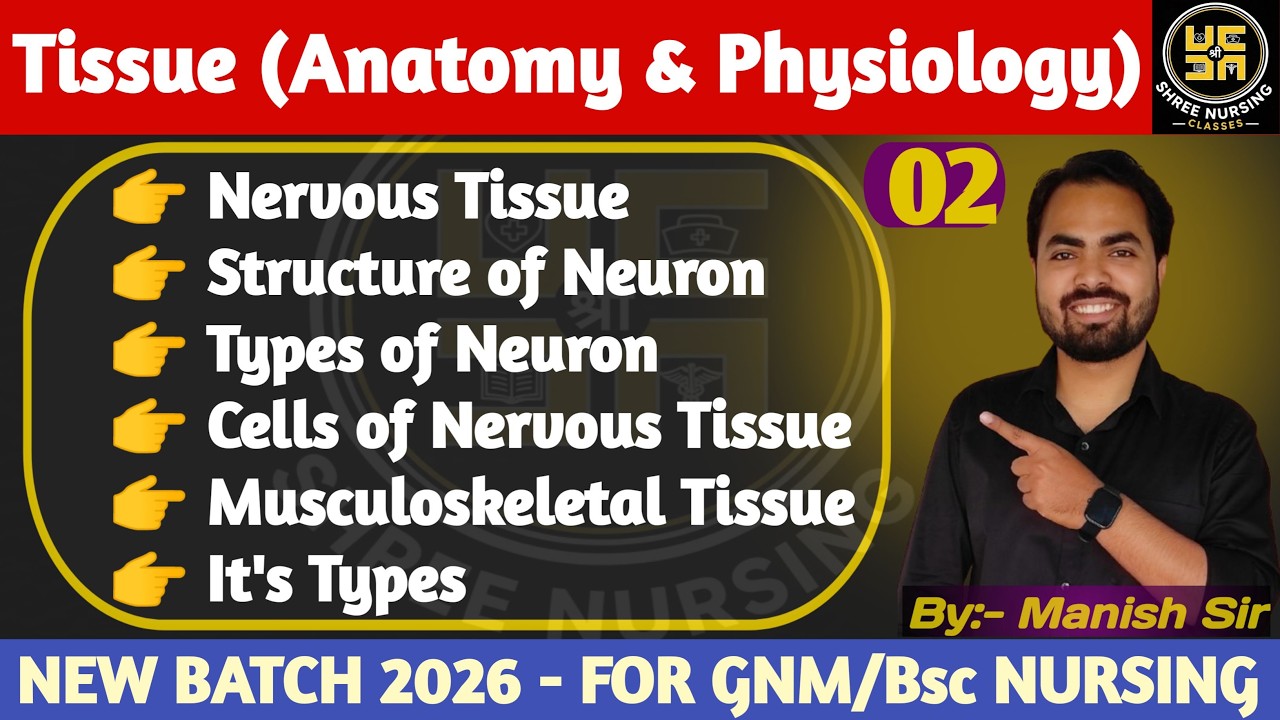 Part- 02 | Nervous Tissue, It's Types & Structure | Musculoskeletal Tissue & It's Types l Manish Sir